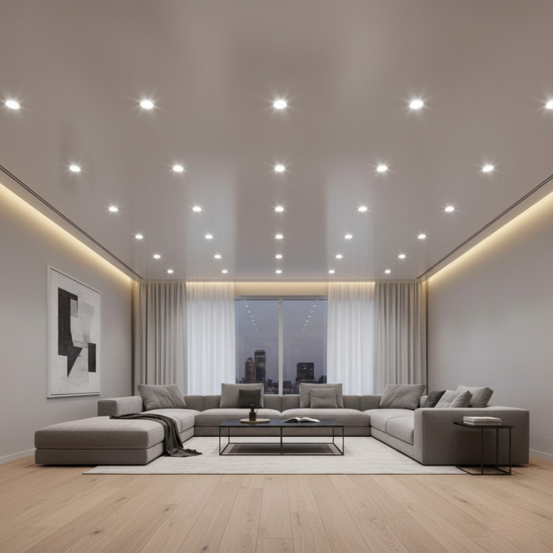 Потолок с точечными светильниками