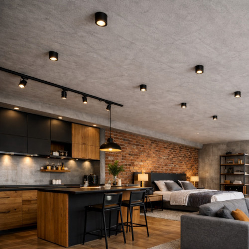 Натяжной потолок в стиле Лофт