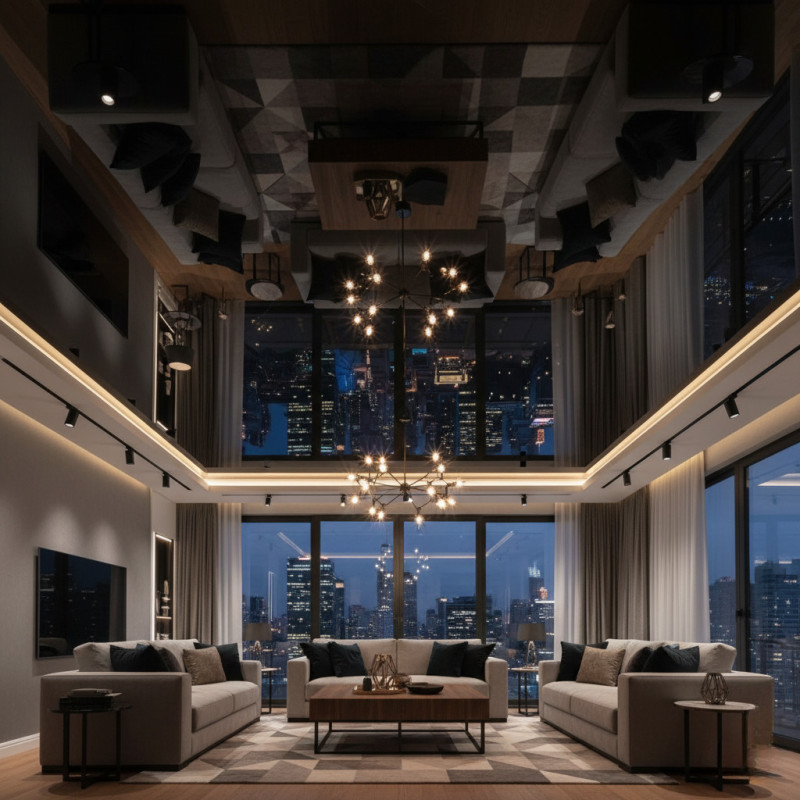 Черный глянец в гостиной