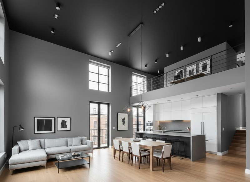 черный сатиновый потолок