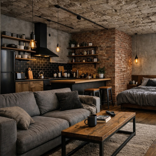 Натяжной потолок в стиле Лофт