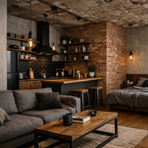 Натяжной потолок в стиле Лофт