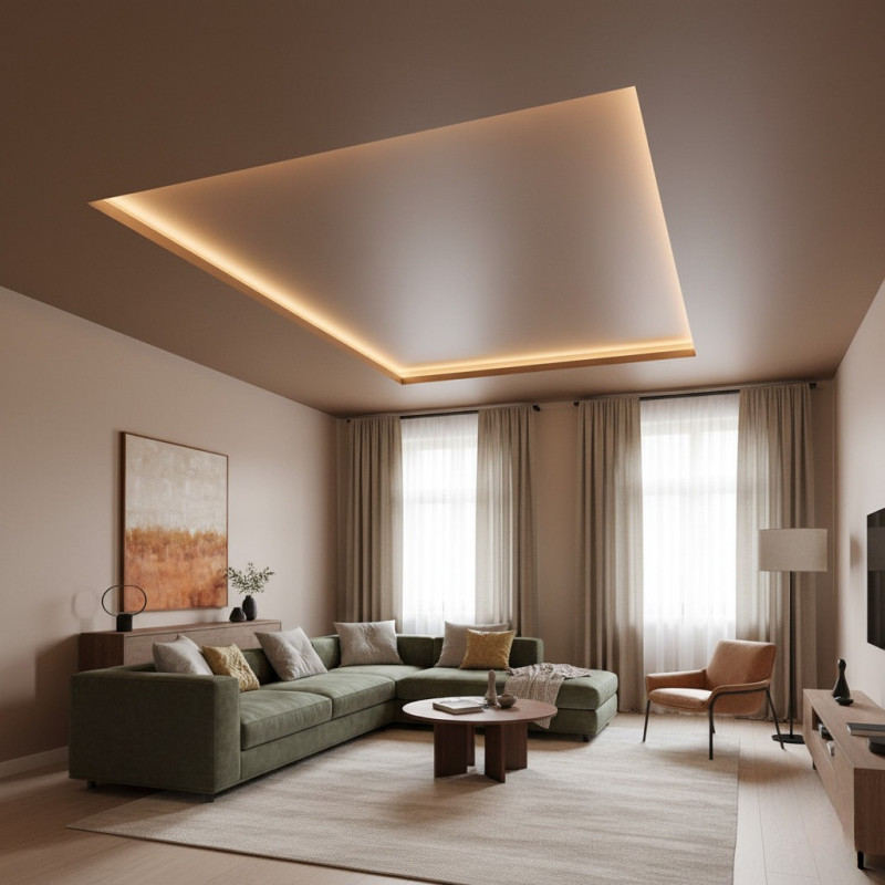 Коричневый двухуровневый матовый