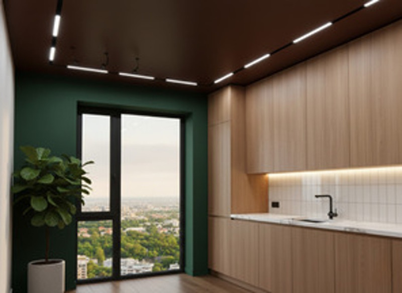 Коричневый потолок со Slott