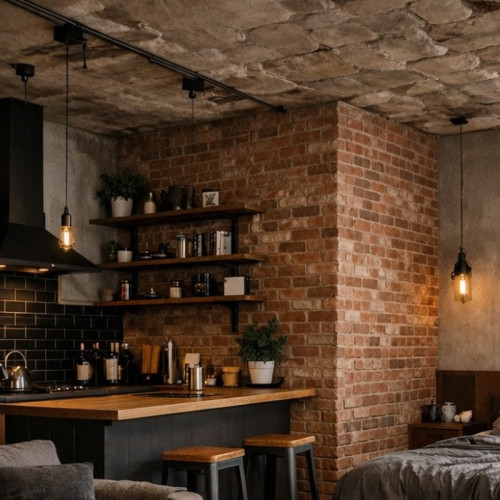 Натяжной потолок в стиле Лофт