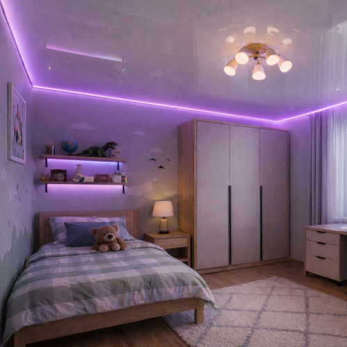 Стоимость глянцевого натяжного потолка