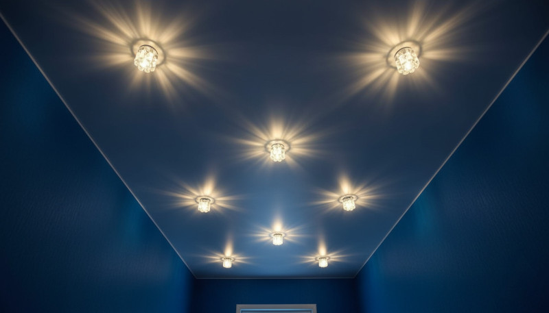 Комната с синими стенами