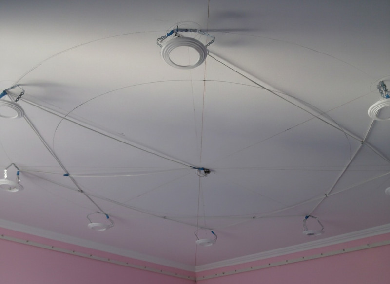 Подготовка потолка под светильники