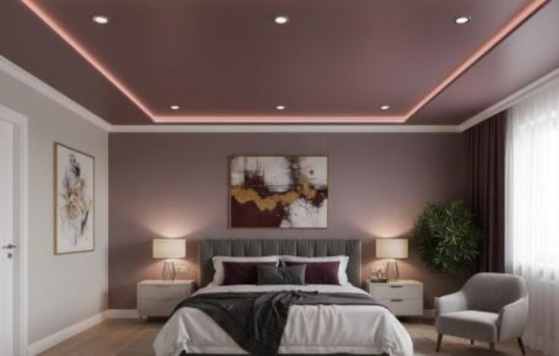 Бордо в спальне