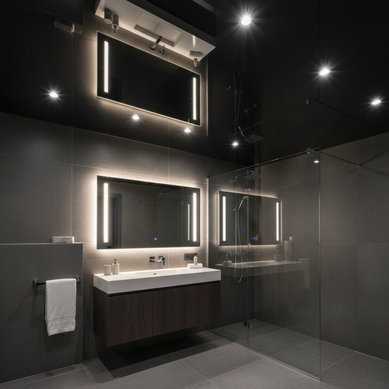 Черный глянцевый в санузле