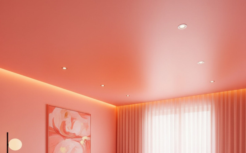 Спальня розовый с подсветкой