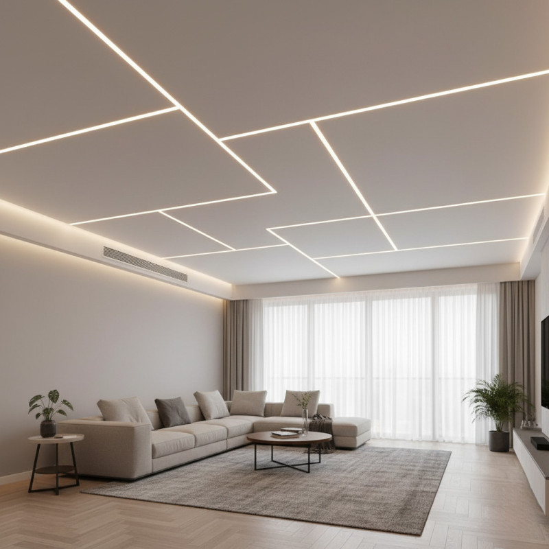 Матовый со световыми линиями