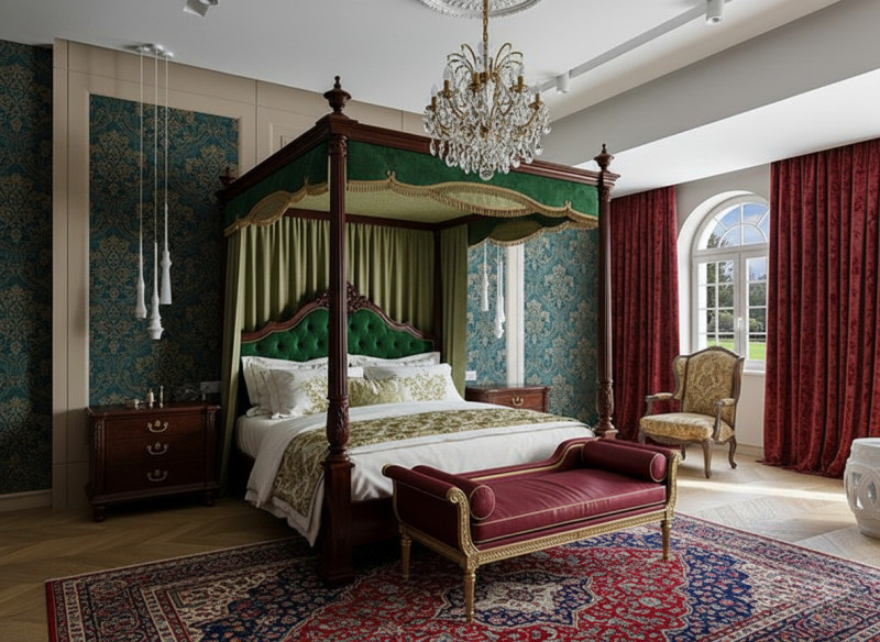 Матовый потолок в спальне