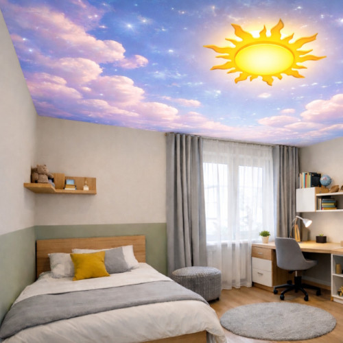 Цена потолка с фотопечатью в детской комнате в Сходне