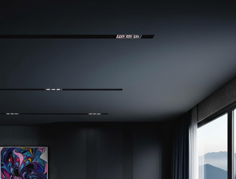 Черный матовый в комнате темных тонах